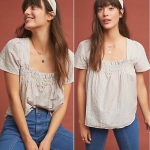 Anthropologie striped blouse-size XL